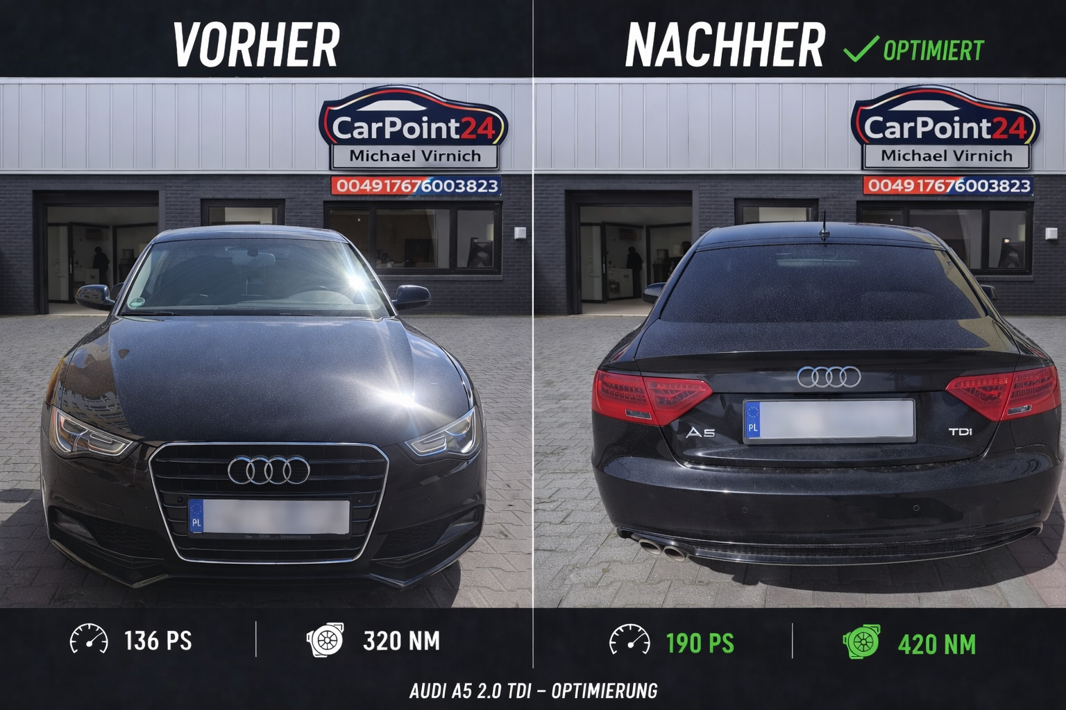 Chiptuning Audi A5 2.0 tdi 136 PS Leistungssteigerung